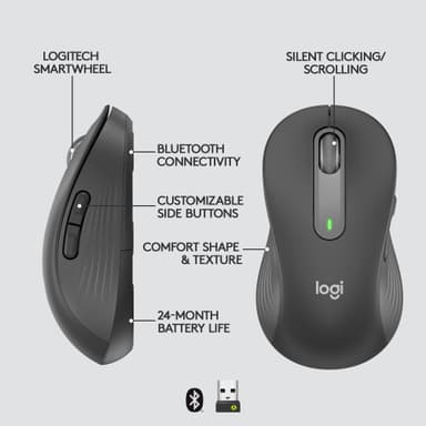 Logitech M650 L trådlös mus (grafit)