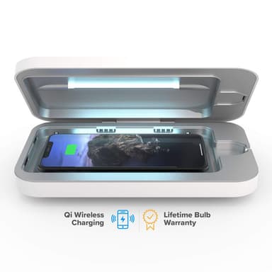 PhoneSoap Wireless desinfektion och laddare för telefon (vit)