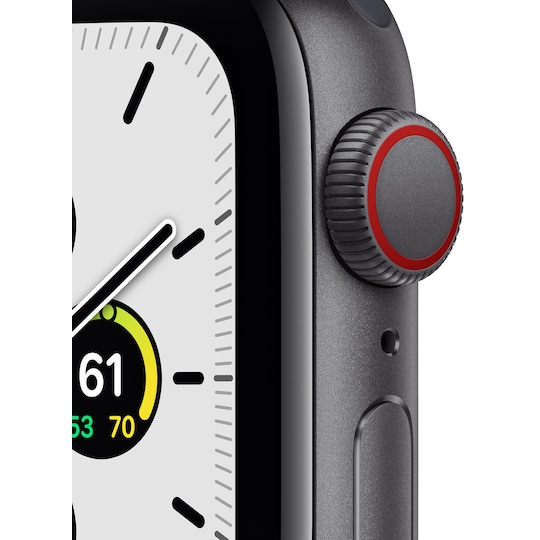 Apple Watch SE 44mm GPS+Cellular (grå alu/svart sportarmband 