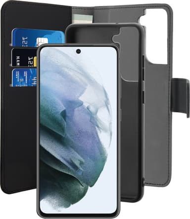 Puro 2-i-1 plånboksfodral Samsung Galaxy S21 FE (svart)