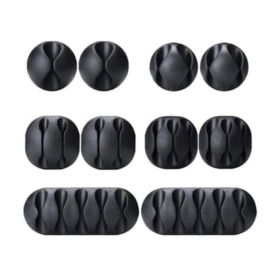 Självhäftande kabelhållare 10-pack Svart