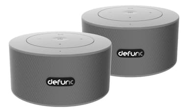 DeFunc DUO, Bluetooth-högtalare, duo-pack, 360 graders ljud, silverish