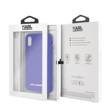KARL LAGERFELD Gold Logo skal för iPhone X/XS, silikon, soft touch, li