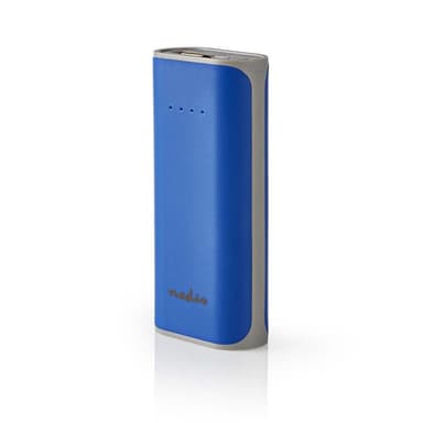 Power Bank | 5 000 mAh | 1-USB-A-utgång 1.0A | Micro USB-ingång | Blå