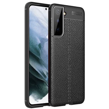 Läder mönstrat TPU skal Samsung Galaxy S22  - Svart