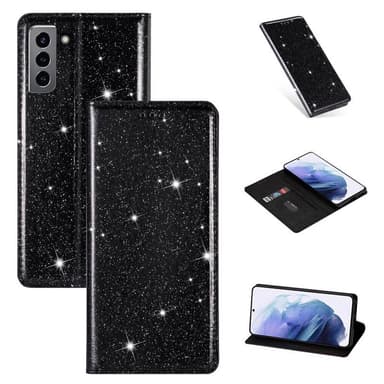 Glitter Smart FlipCase Samsung Galaxy S22  - Svart