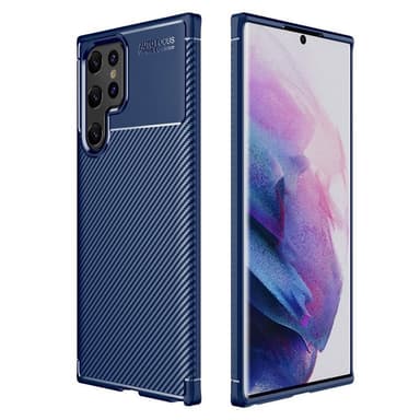 Carbon silikon skal Samsung Galaxy S22 Ultra  - Blå