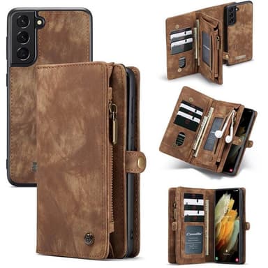 Multiplånbok CaseMe 11-kort Samsung Galaxy S22  - Brun