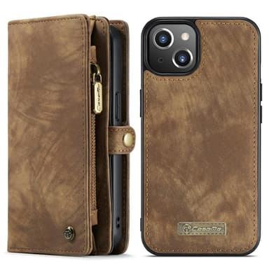CASEME iPhone 13 Retro plånboksfodral - Brun