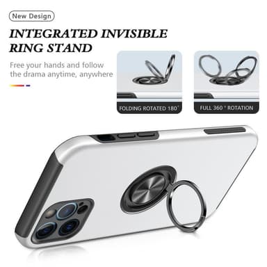 iPhone 13 Hybrid skal med Finger Ring - Silver
