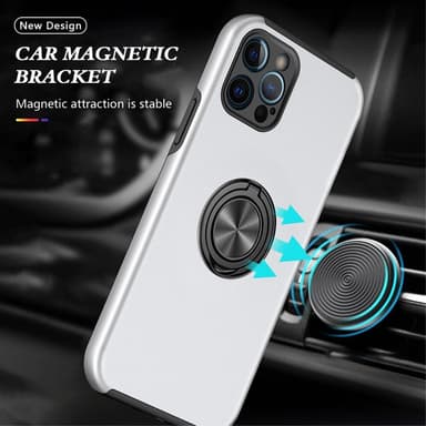 iPhone 13 Pro Hybrid skal med Finger Ring - Silver