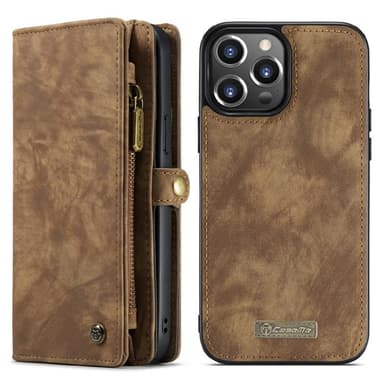 CASEME iPhone 13 Pro Retro plånboksfodral - Brun