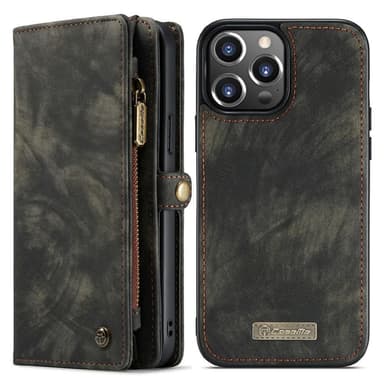 CASEME iPhone 13 Pro Retro plånboksfodral - Svart