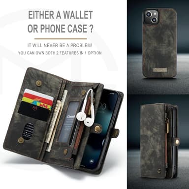 CASEME iPhone 13 Mini Retro plånboksfodral - Svart