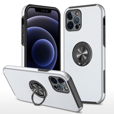 iPhone 13 Pro Hybrid skal med Finger Ring - Silver