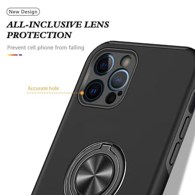 iPhone 13 Mini Hybrid skal med Finger Ring - Svart