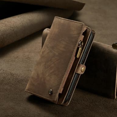 CASEME iPhone 13 Mini Retro plånboksfodral - Brun