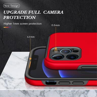 iPhone 13 Pro Hybrid skal med Finger Ring - Röd