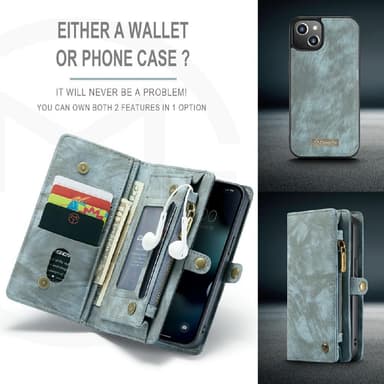 CASEME iPhone 13 Mini Retro plånboksfodral - Blå