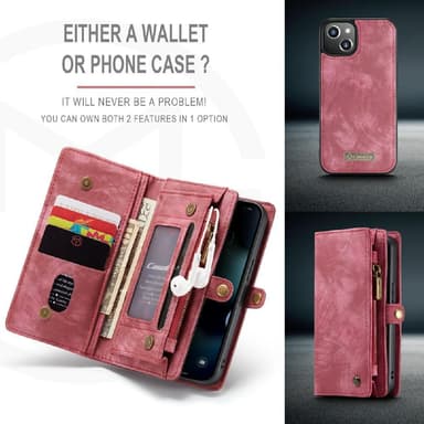 CASEME iPhone 13 Mini Retro plånboksfodral - Röd