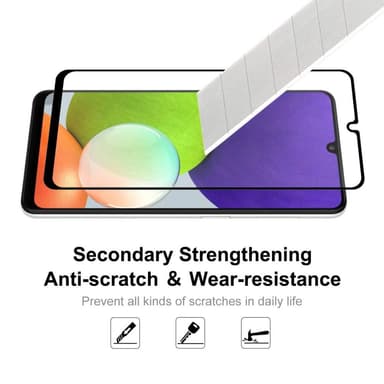 Samsung Galaxy A22 4G HAT PRINCE Heltäckande Härdat glas Svart