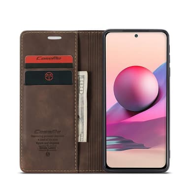 CASEME Plånboksfodral Xiaomi Redmi Note 10 4G / Note 10S - Coffee