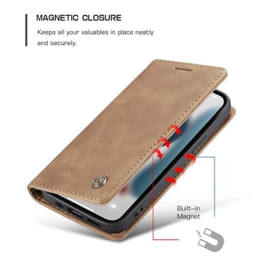 CASEME Plånboksfodral iPhone 13 Pro - Brun