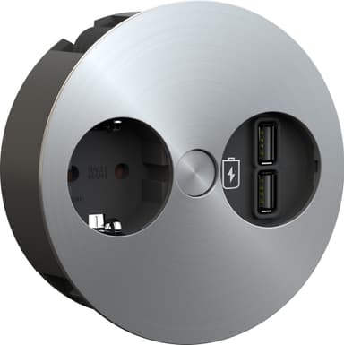 Epoq Twist eluttag med  USB portar (rostfritt stål)