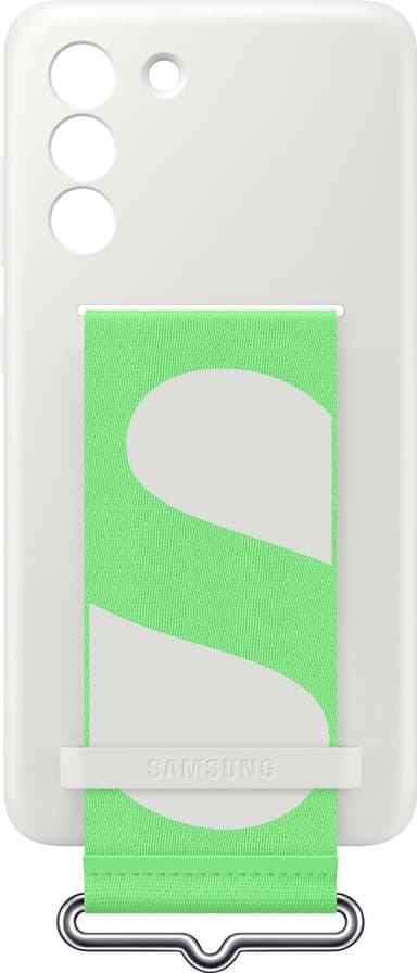 Samsung Galaxy S21 FE silikonfodral med rem (vit)
