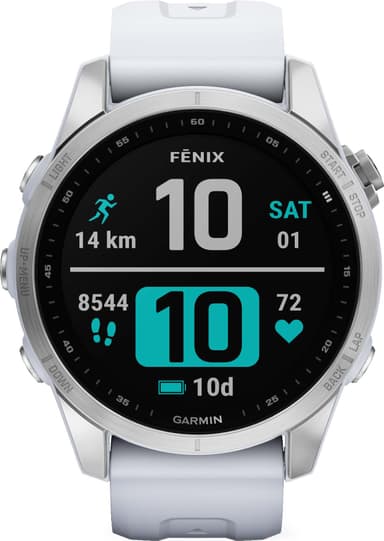 Garmin Fenix 7S smartwatch, 42mm (vit)