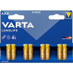 Varta Longlife AAA batteri (8st)