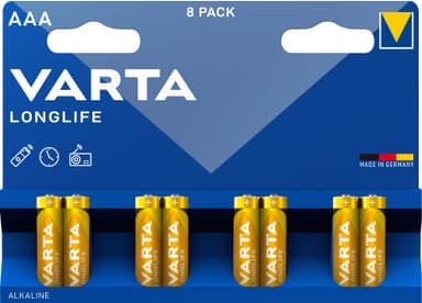 Varta Longlife AAA batteri (8st)