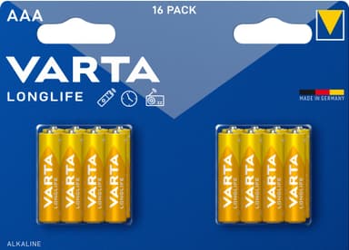Varta Longlife AAA batteri (16st)