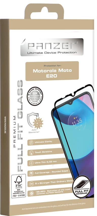 Panzer Full Fit Motorola E20 skärmskydd