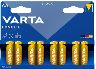 Varta Longlife AA-batteri (8 st)