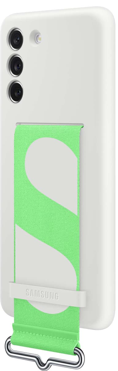 Samsung Galaxy S21 FE silikonfodral med rem (vit)