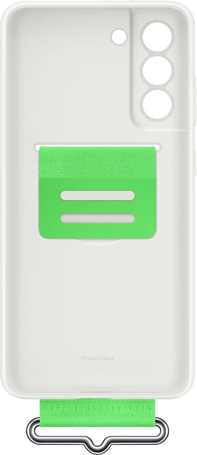 Samsung Galaxy S21 FE silikonfodral med rem (vit)