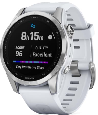 Garmin Fenix 7S smartwatch, 42mm (vit)