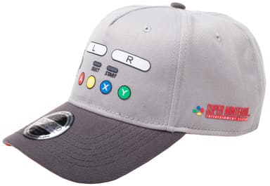 Nintendo - Böjd keps med SNES-knappar (grå)