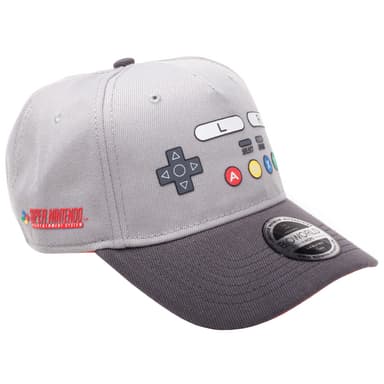 Nintendo - Böjd keps med SNES-knappar (grå)