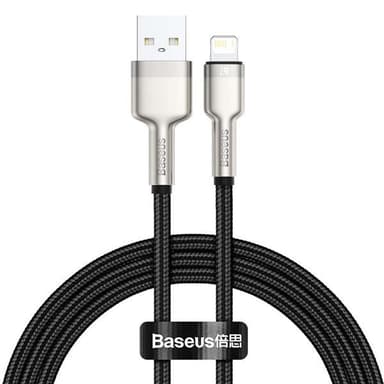 Baseus Cafule Metal USB -Lightning 1 m 2,4A Svart