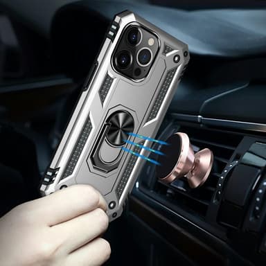 iPhone 13 Pro Hybrid skal med Finger Ring - Silver