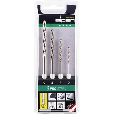Alpen 0000110804100 HSS Metall-spiralborrset 4 delar