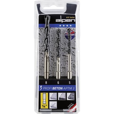 Alpen APTMS 3 0000101803100 Betong-spiralborr set 3