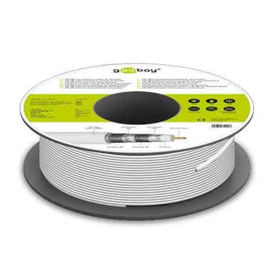 Goobay 120 dB SAT-koaxialkabel, 4x skärmad, CCS
