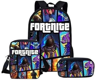 Ryggsäck, Axelremsväska, Pennfodral med Fortnite Tryck