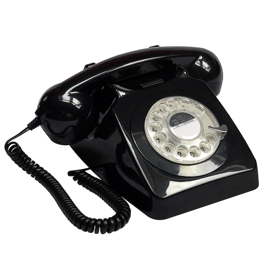 GPO 746 Retro Telefon med Snurrskiva - Svart
