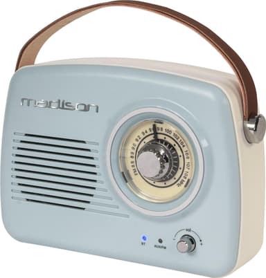 Madison retro radio m. Bluetooth, ljusblå