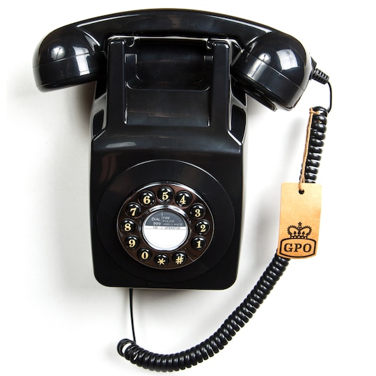 GPO 746 Retro Väggtelefon, Svart