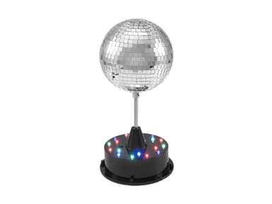 Discoboll 13 cm med LED bas